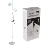 ULM-T600 2х6W/4500K/DIM WHITE Торшер напольный светодиодный, 2х6W. Сенсорный выключатель. Диммер. Белый. ТМ Uniel