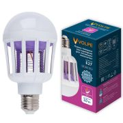 LED-А75-10W/6500К/E27/FR/MKL Лампа-ловушка светодиодная для летающих насекомых, матовая. 2 режима: 6500K+UV и UV. TM Volpe