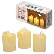 ULD-F062 WW CANDLE SET3 Фигура светодиодная «Свеча» на батарейках LR44 (в/к), в составе набора из 3 штук. 1 светодиод. Теплый белый свет. TM Uniel