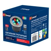 ULU-B11A-6W/RGB IP67 GREY Светильник светодиодный уличный. Архитектурный встраиваемый. RGB свет. Корпус серый. TM Uniel.