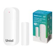 USN-A510 OS/WF WHITE Умный датчик открытия дверей и окон Wi-Fi, на батарейках AAA*2 (н/к). PUSH оповещение. Накладной. Белый. Голосовое управление+приложение UnielSmart. TM Uniel