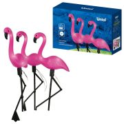 USL-S-833/PM530 FLAMINGO SET3 Садовый светильник на солнечной батарее «Фламинго», в комплекте из 3 штук. 6 светодиодов. Белый свет. 1*АA Ni-Mh аккумулятор в/к. IP44. TM Uniel
