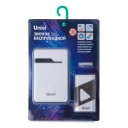 UDB-016W-R1T1-38S-150M-WH/BL Звонок беспроводной. Радиус действия 150м. Белый с черным. ТМ Uniel