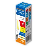LED-CW35-6W/3000K/E14/CL/DIM/SLF Лампа светодиодная диммируемая. Форма «свеча на ветру», прозрачная. Теплый белый свет (3000K). Картон. ТМ Volpe