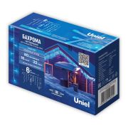 ULD-B6006-080/STK BLUE IP44 Бахрома светодиодная со статическим свечением, 6м. Соединяемая. 80 светодиодов. Синий свет. Провод прозрачный. ТМ Uniel