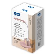 ULM-D150 15W/3000-6500K/DIM PINK Светильник настольный светодиодный с подставкой под телефон и канцелярские принадлежности. С ночной подсветкой. Сенсорный выключатель. Диммер. Розовый. TM Uniel