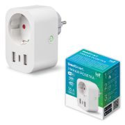 USH-A103 1G/UC/WF WHITE Умная розетка Wi-Fi. 2USB+Type-C (5В, 2,4A). 16A. До 3680Вт. Голосовое управление+приложение UnielSmart.  TM Uniel