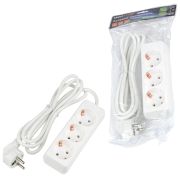 S-GCU3-2 WHITE Удлинитель серии Ultra, шнур 2м., 3 гнезда, 16A, с/з. Белый. TM Uniel