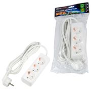 S-GCU3-3 WHITE Удлинитель серии Ultra, шнур 3м., 3 гнезда, 16A, с/з. Белый. TM Uniel