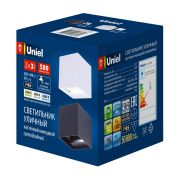 ULU-S55B-2x3W/3000K+4000K+6000K IP65 BLACK Светильник светодиодный уличный. Архитектурный накладной. С переключателем цвета свечения. Теплый(3000K)/Белый(4000K)/Дневной(6000K). Корпус черный. TM Uniel