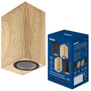 UUL-P42A 2х6W/GU10 IP65 PINE Светильник уличный, под две лампы GU10. Архитектурный накладной. Цвет корпуса сосна. TM Uniel
