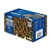 ULD-C1515-100/DTA WARM WHITE IP20 Занавес светодиодный, 1,5х1,5м. 100 светодиодов. Теплый белый свет. Провод прозрачный. TM Uniel