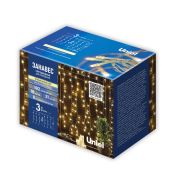ULD-C3030-192/DTA WARM WHITE IP20 Занавес светодиодный, 3х3м. 192 светодиода. Теплый белый свет. Провод прозрачный. TM Uniel