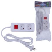 S-CU2-1,5B WHITE Удлинитель серии Ultra, шнур 1,5м., 2 гнезда, 10A, б/з. Белый. TM Uniel