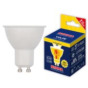 LED-JCDR-9W/3000K/GU10/38D/NR Лампа светодиодная. Форма «JCDR», матовая. Серия Norma. Теплый белый свет (3000K). Угол свечения 38°. Картон. ТМ Volpe