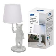UML-B465 E14 WHITE Светильник настольный декоративный «Кот», под лампу Е14, 40W. Механический выключатель. Белый. ТМ Uniel