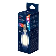 LED-C35-4W/3000K/E14/CL GLY01TR Лампа светодиодная. Форма «свеча», прозрачная. Серия Яркая A++. Теплый белый свет (3000K). Картон. ТМ Uniel