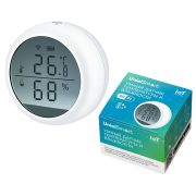 USN-A502 TS/WF WHITE Умный датчик температуры и влажности Wi-Fi, с экраном, на батарейках AAA*2 (н/к) / адаптер 5V (н/к). Звуковое+PUSH оповещение. Накладной. Белый. Приложение UnielSmart. TM Uniel