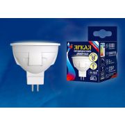 LED-JCDR 6W/WW/GU5.3/FR/DIM PLP01WH Лампа светодиодная, диммируемая. Форма «JCDR», матовая. Серия ЯРКАЯ. Теплый белый свет (3000K). Картон. ТМ Uniel