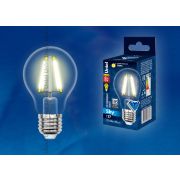 LED-A60-8W/WW/E27/CL PLS02WH Лампа светодиодная. Форма «A», прозрачная. Серия Sky. Теплый белый свет. Картон. ТМ Uniel.