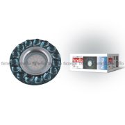 DLS-P107 GU5.3 CHROME/SMOKE+CLEAR Светильник декоративный встраиваемый, серия Peonia. Без лампы, цоколь GU5.3. Металл/стекло. Хром/дымчато-белый+прозрачный. ТМ Fametto