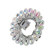 DLS-P119 GU5.3 CHROME/RAINBOW Светильник декоративный встраиваемый ТМ «Fametto», серия «Peonia». Без лампы, цоколь GU5.3.  Основание металл, цвет хром. Отделка стекло, цвет радужный.
