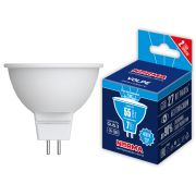 LED-JCDR-7W/4000K/GU5.3/38D/NR Лампа светодиодная. Форма «JCDR», матовая. Серия Norma. Белый свет (4000K). Угол свечения 38°. Картон. ТМ Volpe