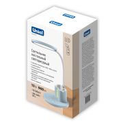 ULM-D150 15W/3000-6500K/DIM BLUE Светильник настольный светодиодный с подставкой под телефон и канцелярские принадлежности. С ночной подсветкой. Сенсорный выключатель. Диммер. Голубой. TM Uniel