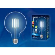 LED-G125-10W/WW/E27/CL PLS02WH Лампа светодиодная. Форма «шар», прозрачная колба. Цвет свечения теплый белый. Серия Sky. Упаковка картон. ТМ Uniel