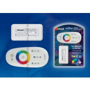 ULC-G50-RGBW WHITE Контроллер для управления многоцветным и белым светодиодными источниками света 12/24B с пультом ДУ 2,4ГГц. Цвет пульта белый.