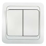Выключатель двухклавишный CLASSICO белый 2023 IN HOME
