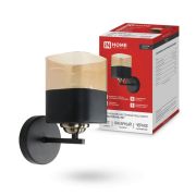 Светильник настенный под лампу AURA TESO-BL-E27 1хЕ27 янтарный плафон, черный корпус IN HOME