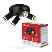 Светильник потолочный НПБ СПОТ-4RxGU10-AR-BL под GU10 с круглой базой черный IN HOME