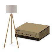 Светильник напольный под лампу ТНО 24-Е27-NT 230В бежевый абажур, деревянная тренога IN HOME