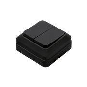 Выключатель двухклавишный BOLLETO черный накладной 7023B IN HOME