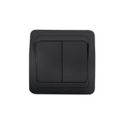 Выключатель двухклавишный CLASSICO черный 2023B IN HOME