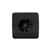 Розетка одинарная с заземлением CLASSICO черная 2028B IN HOME