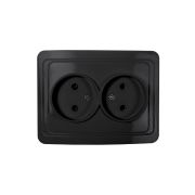 Розетка двойная CLASSICO черная 2102B IN HOME