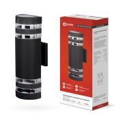 Светильник уличный настенный двусторонний НБУ POLO-R-2хGU10-BL алюминиевый черный IP54 IN HOME