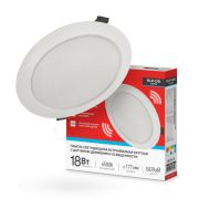 Панель светодиодная встраиваемая круглая RLP-DD 18Вт 230В 6500К 1440Лм 177мм, датчик движения, белая IP40 IN HOME