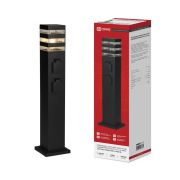 Светильник уличный напольный ТБУ POLO-SP600-2WO-1xA60-BL 600мм, 2 розетки с з/к, черный IP54 IN HOME