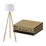 Светильник напольный под лампу ТНО 24-Е27-WT 230В белый абажур, деревянная тренога IN HOME