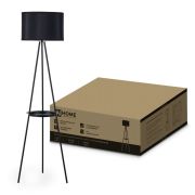 Светильник напольный под лампу ТНО 04ПВ-Е27-BB 230В полка, черный абажур, черная тренога IN HOME