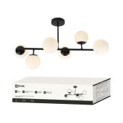Люстра под лампу AURORA LUNA-6G9-BL 6хG9 матовые плафоны, черный корпус IN HOME