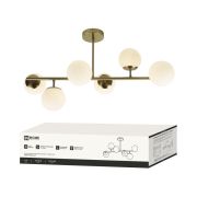 Люстра под лампу AURORA LUNA-6G9-LT 6xG9 матовые плафоны, латунный корпус IN HOME