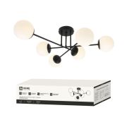 Люстра под лампу AURORA EASY-6G9-BL 6хG9 матовые плафоны, черный корпус IN HOME