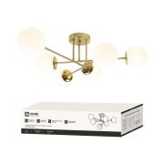 Люстра под лампу AURORA EASY-6G9-LT 6xG9 матовые плафоны, латунный корпус IN HOME