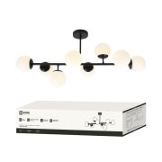 Люстра под лампу AURORA LUNA-8G9-BL 8xG9 матовые плафоны, черный корпус IN HOME