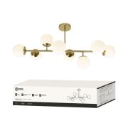 Люстра под лампу AURORA LUNA-8G9-LT 8xG9 матовые плафоны, латунный корпус IN HOME