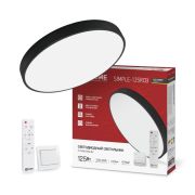 Светильник светодиодный SCANDY SIMPLE-125RCB 125Вт 230В 3000-6500K 10000Лм 400x50мм пульт ДУ черный IN HOME